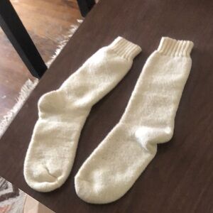 Wool Cream Socks men's